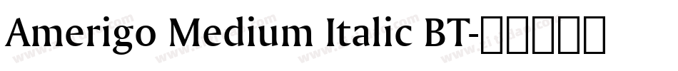 Amerigo Medium Italic BT字体转换